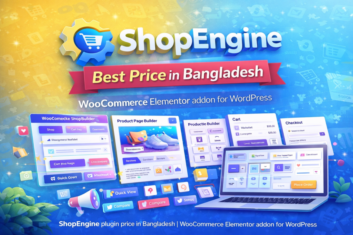 ShopEngine plugin price in Bangladesh | WooCommerce Elementor addon for WordPress