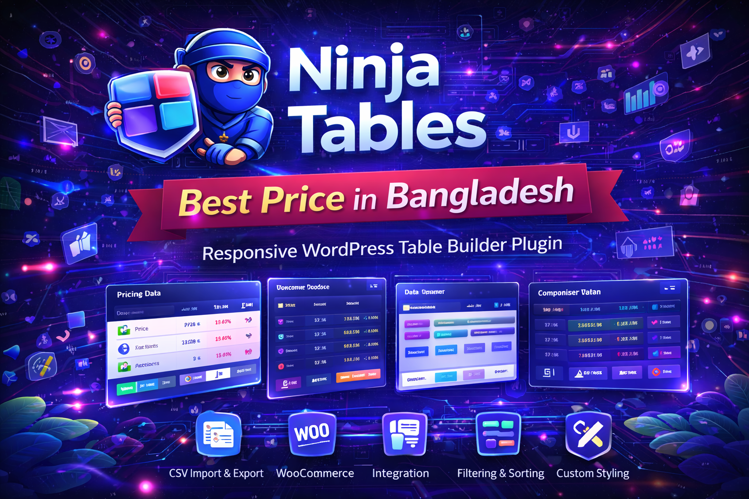 Ninja Tables Plugin - Best Table Builder for WordPress in Bangladesh Ninja Tables plugin price in Bangladesh | Responsive WordPress table builder plugin