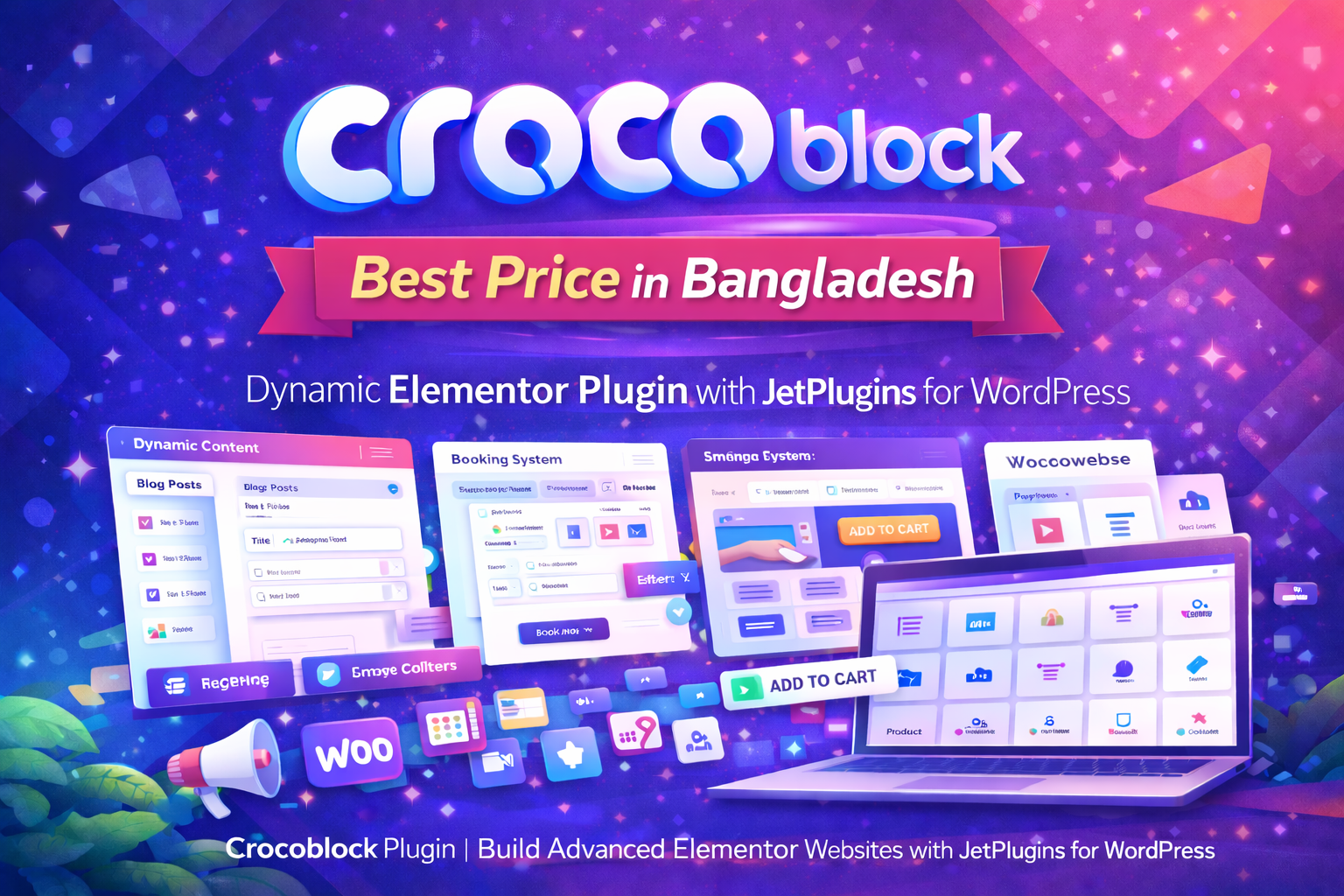 Crocoblock Plugin for Elementor - Best Price in Bangladesh Crocoblock price in Bangladesh | Dynamic Elementor Plugin with JetPlugins for WordPress